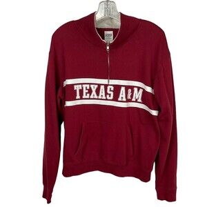 Victorias Secret PINK Size Med. Texas A&M Aggies Collegiate Light Weight 3/4 Zip